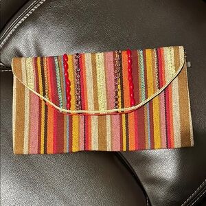 Colorful beaded cloth envelope clutch from LIMITED EDITION 10" x 5.5"